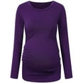 thumbnail image 3 of Sherrylily Maternity Shirt Side Button and Ruched Tunic Tops Long Sleeve T-Shirts, 3 of 3