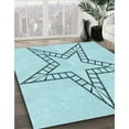 thumbnail image 3 of Ahgly Company Machine Washable Indoor Rectangle Transitional Electric Blue Area Rugs, 5' x 7', 3 of 7