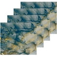 thumbnail image 2 of Navy Blue Gold Marble Washcloth 12x12in Set, 4 Pack Absorbent Cotton Towel Square Kitchen Dishes Towels, Soft Cleaning Face Hand Towel Fast Drying Wash cloth, 2 of 7