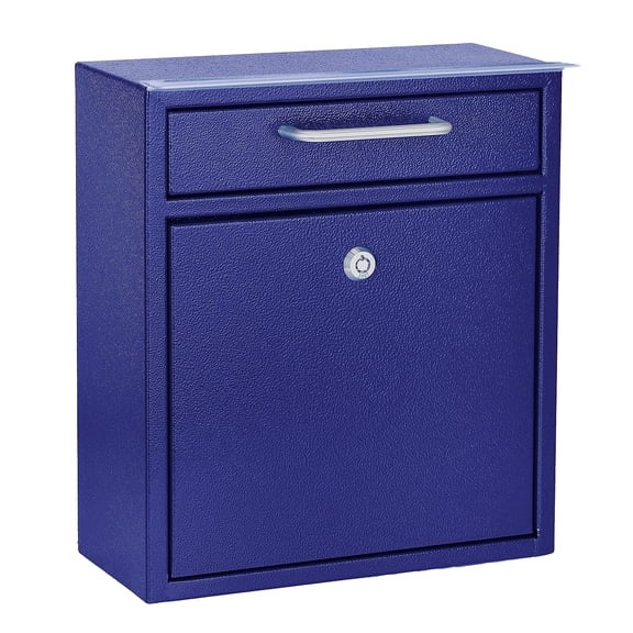 AdirOffice Ultimate Locking Wall Mounted Drop Box Medium Blue (631-05-BLU-PKG)