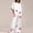 White, variant on VISALY Women Pajama Sets Cotton Linen Lounge Set Soft Nigthwear Comfy Loungewear Leisure Suit Plus Size Night Pajamas Fall Sleepwear Loose Fit Matching Pajama Set Ag L