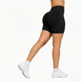 thumbnail image 4 of KPOPLK Women's 3"/5" High Waisted Biker Shorts - Spandex Yoga, Workout, Cycling, Volleyball, Dance Athletic Booty Shorts,Black,Size XL, 4 of 7