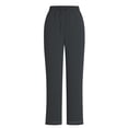 thumbnail image 5 of NSLGXD Cotton Dress Pants Women Solid Color Elastic High Waisted Drawstring Tapered Trousers with Button Cuffs and Pockets Loose Comfortable Work Pant S-2XL Dark Gray Pant, 5 of 8