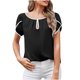 thumbnail image 1 of Camiseta casual para mujer Blusa de manga corta con cuello redondo sólido Tops Fridja  hjk5674, 1 of 8