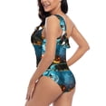 thumbnail image 5 of Yiaed Spooky Halloween Print Women One Piece Swimsuits Tummy Control One Shoulder Bathing Suits Pattern Ruffle Swimwear-X-Large, 5 of 8