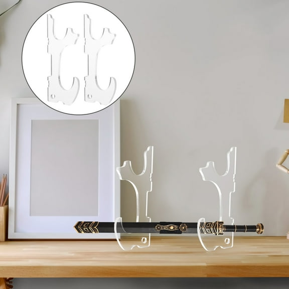 SEWACC 2Pcs Simple Design Sword Display Holder Wall Mounted Home Owners