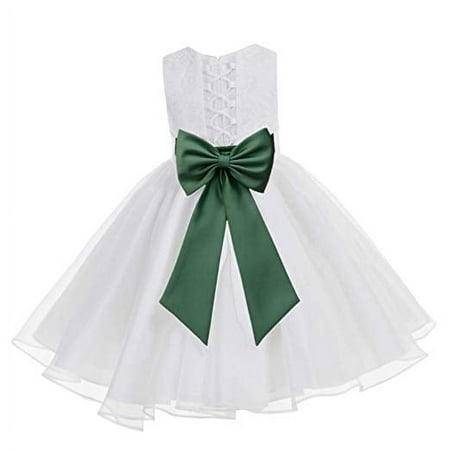

Ekidsbridal White Lace Organza Flower Girl Dress Toddler Christening Princess Pageant Communion Baptism Ballroom Gown 186T 10