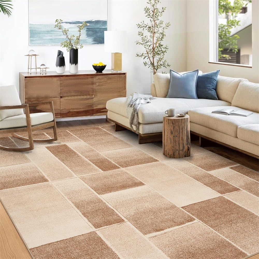 Modern Geometric Patchwork Area Rug, 2×6/5x7/ 8×10/9×12/ 10×13ft Large Rugs for Living Room, Collection Indoor Rugs for Bedroom, Throw Carpet Floor Decor for Entryway Dining Room Office Nursery
