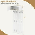 thumbnail image 3 of Costway Wall Mounted Entryway Wall Coat Rack with 5 Double Hooks & 2-Door Cabinet Hallway White, 3 of 10