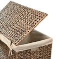 thumbnail image 5 of happimess BSK2009B Sawyer 24" Classic Farmhouse Handwoven Hyacinth 2-Section Collapsible Laundry Hamper with Washable Liner, Handles, and Lid, Brown, 5 of 8