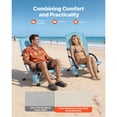 thumbnail image 5 of KFFKFF Folding Beach Chair with High Back, Portable Camping Chair for Adults, Includes Cup Holder, Mesh Backrest, Carry Bag, Extra-Wide Seat, Supports Up to 330 lbs, Light Blue, 5 of 9