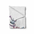 thumbnail image 2 of Retro Soft Flannel Fleece Throw Blanket, Watercolor Style Illustration Dancing Ballerina Mice with Pink in Pink Dresses, Cozy Plush for Indoor and Outdoor Use, 70" x 90", Multicolor, by Ambesonne, 2 of 6