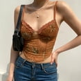 thumbnail image 6 of MRULIC tank top for women Women Solid Sleeveless Overlap Cross Sling Crop Tank Top Vest Womens tank tops Brown + M, 6 of 9