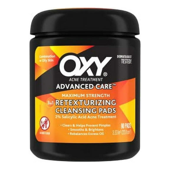 Oxy Maximum Action 3-In-1 Treatment Pads, 90 Count, Packaging may vary
