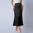thumbnail image 2 of Long Skirts for Women Trendy Satin High Waisted A Line Long Maxi Skirts Elegant Office Skirts Fashion Clothes, 2 of 7