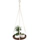 thumbnail image 1 of CmP003 Colgador de macramé para plantas, macetero colgante para interiores, estante, maceta decorativa para flores, cuerda de algodón con placa de madera, 1 of 5
