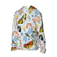 thumbnail image 2 of Rocae Insects and Flowers Print Breathable Sun Protection Hoodie Quick-Dry Lightweight Long Sleeve Hoodie Unisex Running Sports Shirt Large, 2 of 9