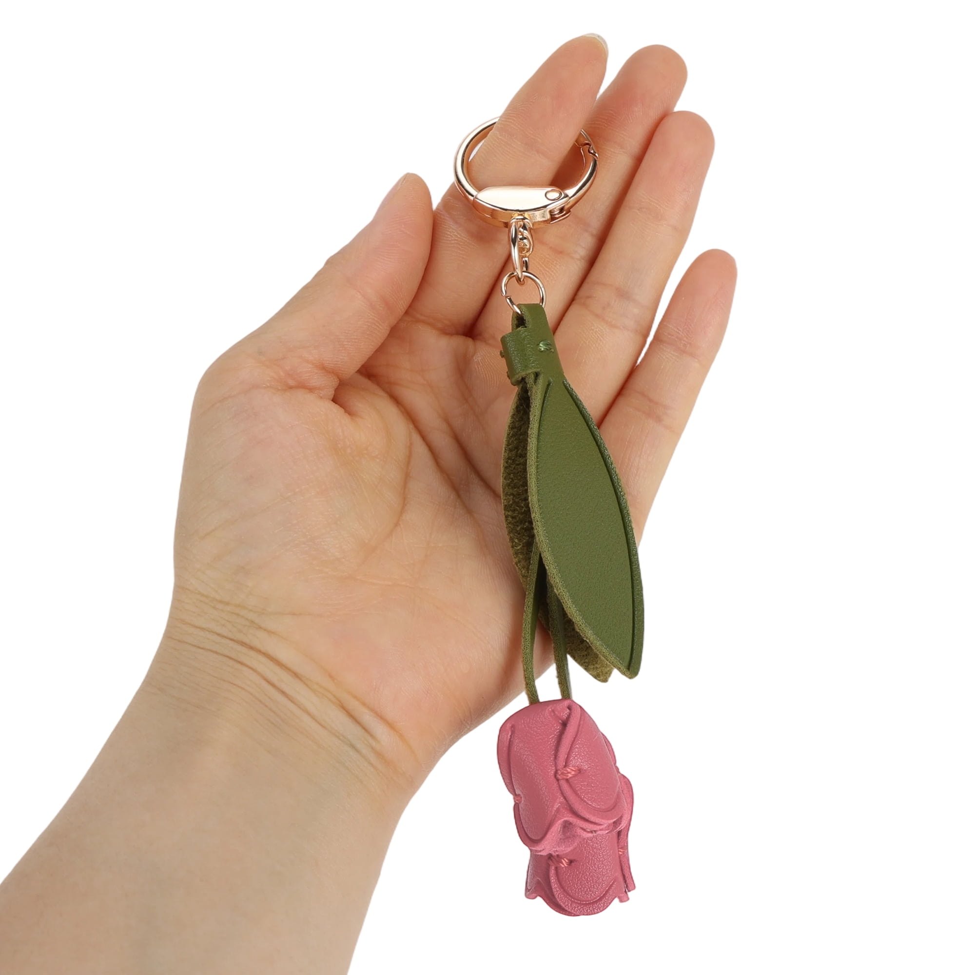 Unique Bargains Colorful Flower Leaf Handbag Charm For Any Occasion 1 Pc Rose Red