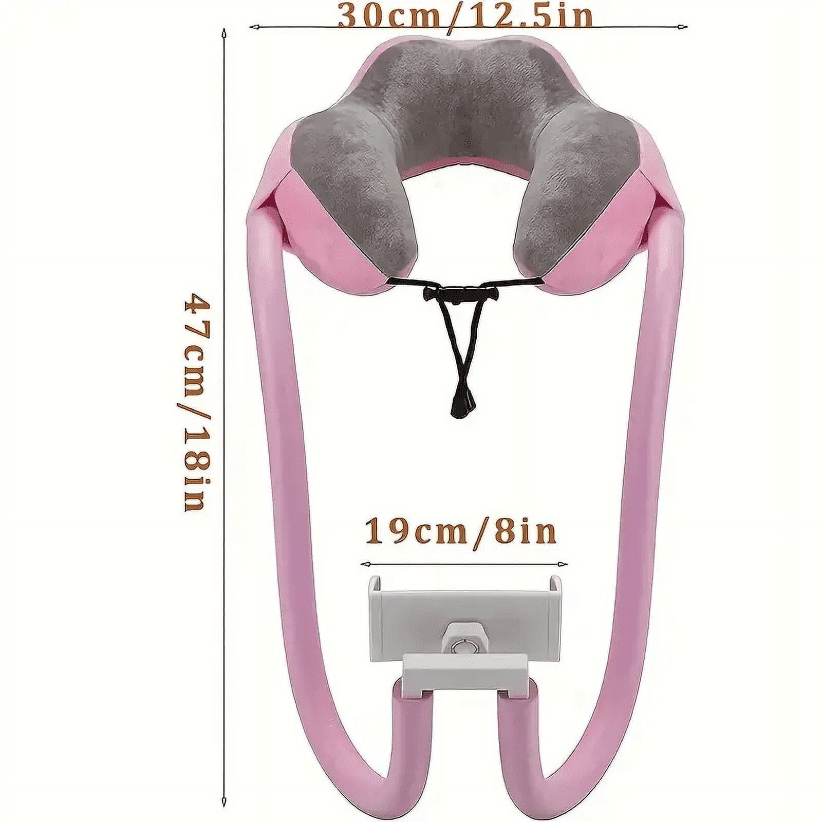Neck Pillow Phone Holder, Lazy Gooseneck Cell Phone Stand with 360 Clips, Universal Mobile Phone Tablet Stand for iPhone 14/14 Pro Max/13 (Pink)