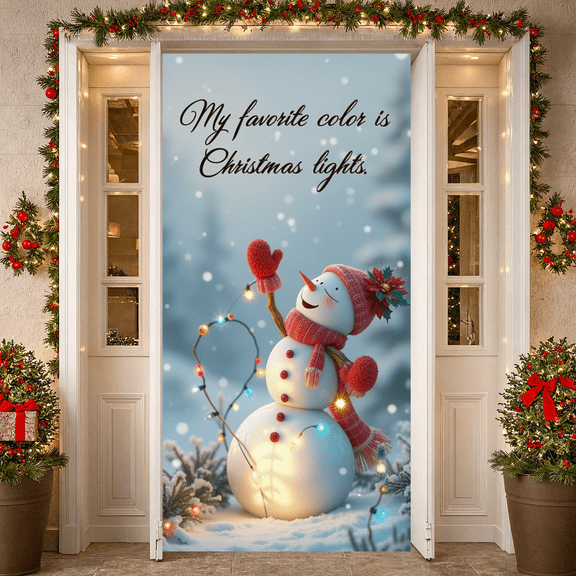 Snowman Decoration Christmas Banner Winter Holiday Scene Light Design for Home Decoration Holiday Event Indoor Use