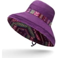 thumbnail image 2 of Women Wide Brim Sun Hats Metal Wired Edge Summer UV Protection Beach Fishing Hat for Hiking Garden Travel Chin Strap, 2 of 5