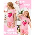 thumbnail image 4 of Girls Pajamas Short Sleeve Toddler Girls Summer Short Sets Sleepwear Clothes Sets Girls Pajamas Size 3-10, 4 of 7