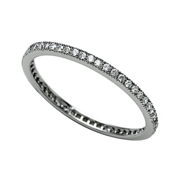 Zoe R� 925 Sterling Silver Micro Pave Hand Set Cubic Zirconia (CZ) Stackable Eternity Band
