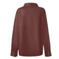 thumbnail image 7 of Button Up Shirt Women, Comdrip Women's Fashion Casual Solid Color Button Long Sleeve Shirts Tops Womens Dress Shirts Brick Red M, 7 of 7