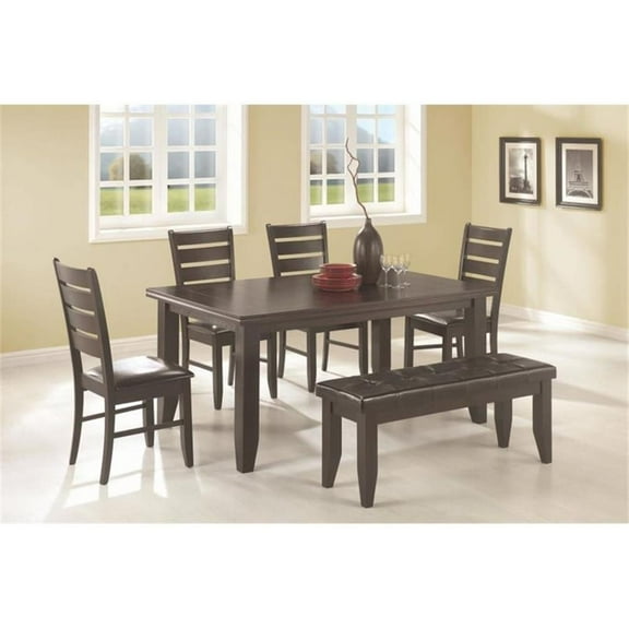 Bowery Hill 6 Piece Dining Set in Cappuccino