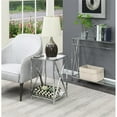 thumbnail image 4 of Home Square Chrome End Table with Clear Glass Shelves - Set of 2, 4 of 5