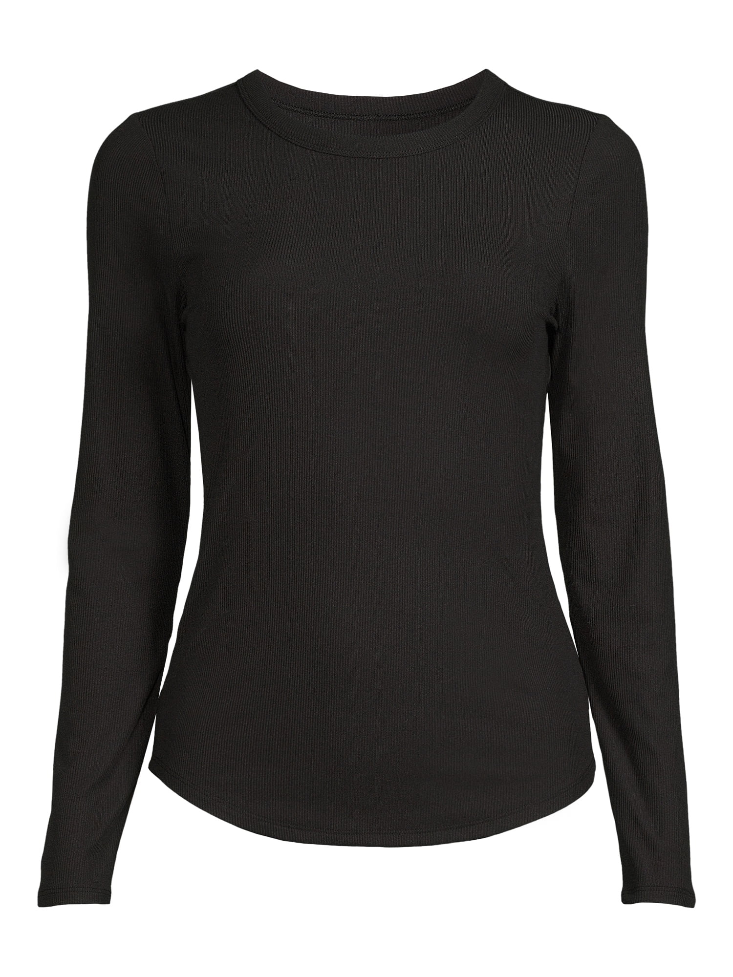No Boundaries Ribbed Crewneck Long Sleeve T-Shirt (Women's)