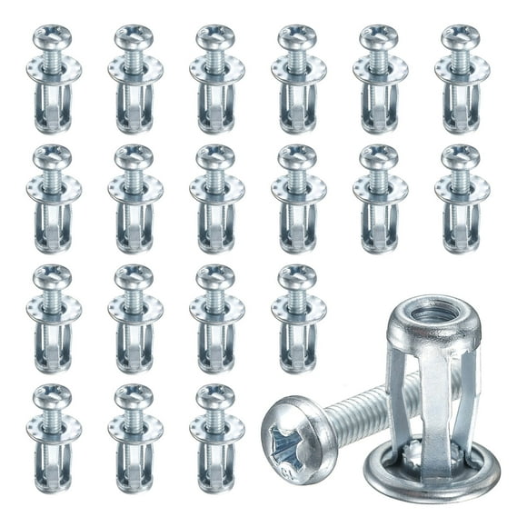 Uxcell 30 Pcs Vis d'Expansion Écrou Pétale, Ancrages Muraux Creux M4x20 Ancrages de Porte Creux pour Revêtement en Aluminium Tuyau en Acier Feuille de Fer Feuille de Plastique Cloison Sèche Paroi Mince Plaque de Zinc, Ton Argenté
