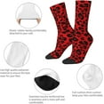 thumbnail image 6 of N/A Red Leopard Pattern Print Adult Athletic Crew Socks Men Women Long 7-8.3 In 18-21cm, 6 of 8