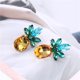 thumbnail image 4 of 1 par de pendientes con forma de piña y cristales incrustados para mujer, con decoración de diamantes (como se muestra), 4 of 6