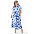 thumbnail image 4 of Vestido largo estampado abstracto Roman Fashion Tallas Extras 4338 Azul rey 40, 4 of 6