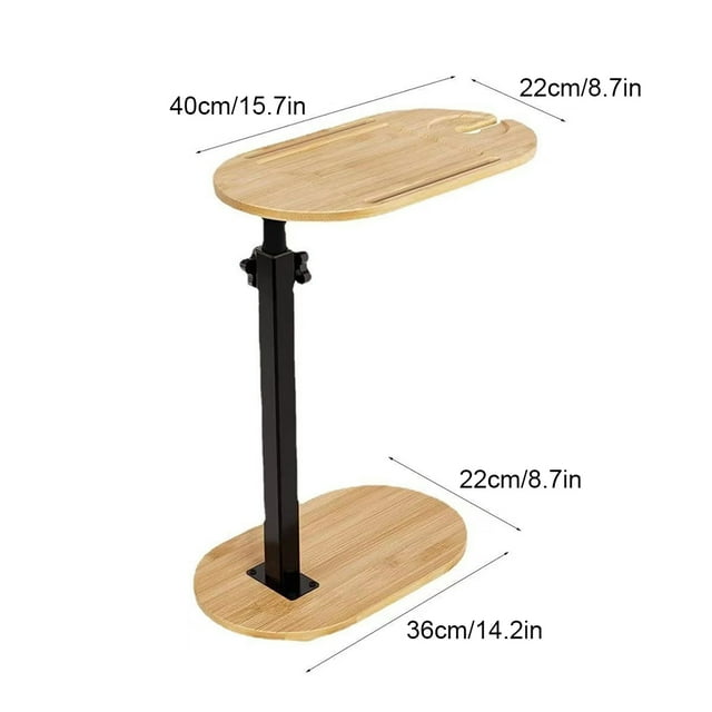 VONKY Easy To Install And Remove Bathtub Tray Table With Adjustable Height – Enjoy Small Size Wood