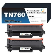 TN760 High Yield Toner Cartridge Replacement Compatible for Brother TN760 2 Pack to use with DCP-L2550DW, HL-L2350DW, HL-L2370DW, HL-L2390DW, HL-L2395DW, MFC-L2710DW, MFC-L2750DW Printer
