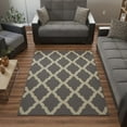 thumbnail image 6 of Ottomanson Trellis Area Rug 5' x 6'6" - Non Slip Low Pile Carpet, Gray, 6 of 8