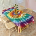thumbnail image 3 of Rainbow Tie Dye Mandala Pattern Rectangle Tablecloth 60"x102",Waterproof Polyester Rectangle Table Cloth, Wipeable Spillproof Polyester Tablecloth for Dining, Camping, Indoor and Outdoor, 3 of 4