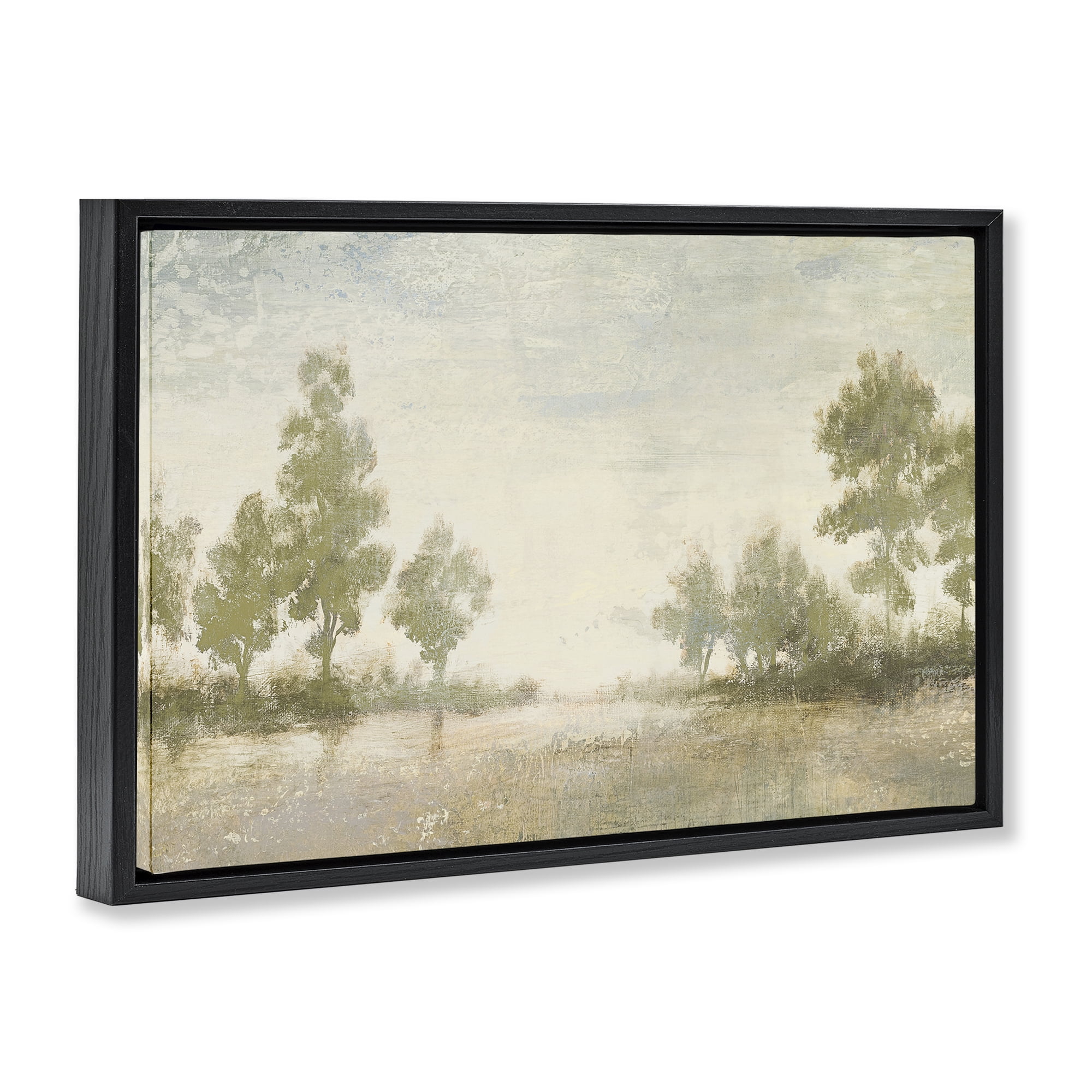 Stupell Industries Forest Light Distant Valley Black Framed Floater Canvas Wall Art, design by Michael Marcon