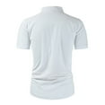 thumbnail image 4 of Njoeus White Blouse Sports Shirts for Men Men's Cotton Linen Shirt Solid Button Stand Neck Short Sleeve T Shirts Fashion Casual Summer Top Beach Shirt Blouses S-3Xl Short Sleeve Shirts for Men, 4 of 4