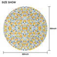 thumbnail image 6 of Yellow Lemon Fruit Leaves Blue Pattern Round Tablecloth 60"x60",Wrinkle Wipeable Table Cloth for Kitchen Dining Room Picnic Patio Party, 6 of 6