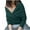 Green, variant on Oplxuo Women's Wrap V Neck Cropped Sweaters Shawl, 2024 Fall Long Sleeve Cross Front Off Shoulder Solid Knitted Pullover Tops