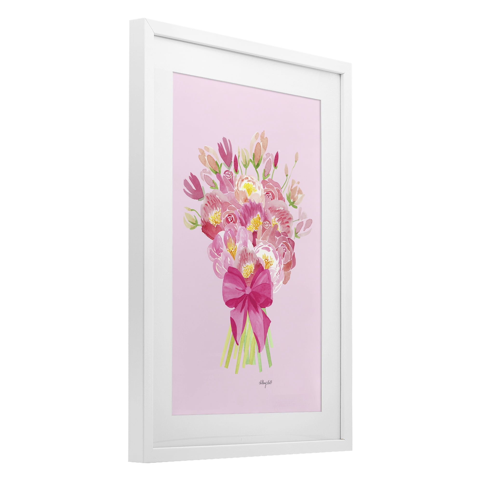 Stupell Industries Romantic Blushing Peonies White Framed Print Under Glass, design by Hillary Holt