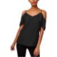 thumbnail image 1 of bar III Blusa de punto drapeado para mujer, negro, extragrande, 1 of 1