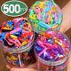 thumbnail image 3 of Bandas de goma gruesas desechables para niños y niñas, lazos elásticos para el cabello, anillo, diadema, accesorios para el cabello, 500 unids/lote po, 3 of 5