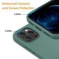 thumbnail image 5 of DTTO iPhone 12 Mini Case, Liquid Silicone Shockproof Cover [Enhanced Camera and Screen Protection] with Honeycomb Grid Cushion for iPhone 12 Mini, Midnight Green, 5 of 8