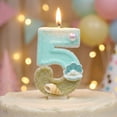 thumbnail image 5 of Goleeg Bougies d'Anniversaire Numéro 5, Bougie Coquille Faite à la Main pour Dessus de Gâteau, Décoration de Fête d'Anniversaire à Thème Plage, 5 of 5