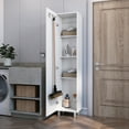 thumbnail image 2 of White 1-door 4-shelf Tall Cabinet - Keep Your Stuff Safe And Tidy With Broom Storage Spacious Shelves For Toiletries In 4 Hangers An Elegant Home Furnishing, 2 of 2