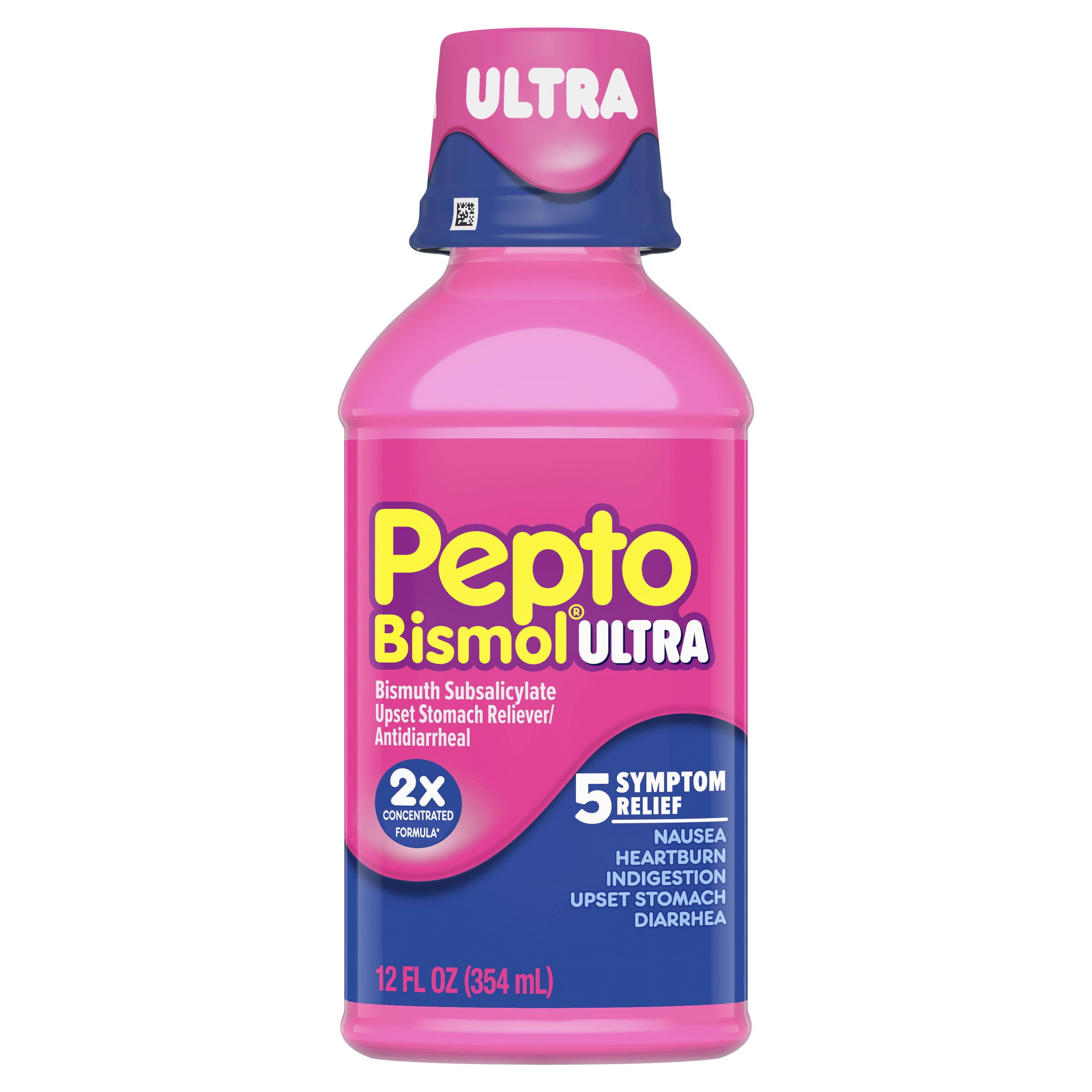 Pepto Bismol Ultra 5 Symptom Stomach Relief Liquid, Original, 12 oz